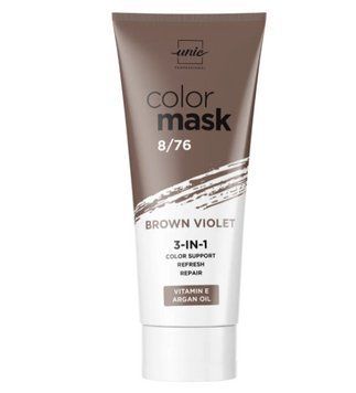 Тонуюча маска для волосся Unic Color Mask 8/76 Коричнево-Фіолетовий 250 мл фото