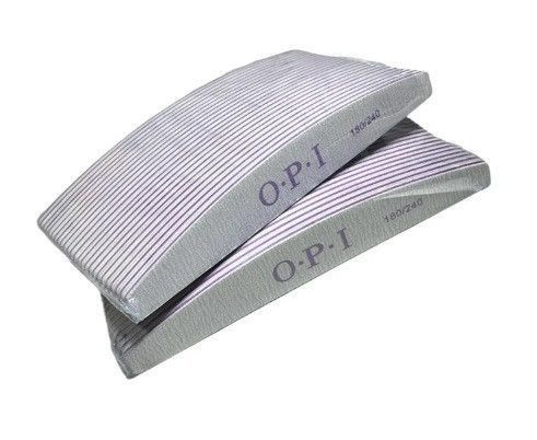 Пилка півмісяць для нігтів OPI 180/240 гріт сіра 25 шт фото