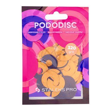 Змінні файли кільце для педикюрного диску Pododisc Staleks Pro L 320 гріт 50 шт фото