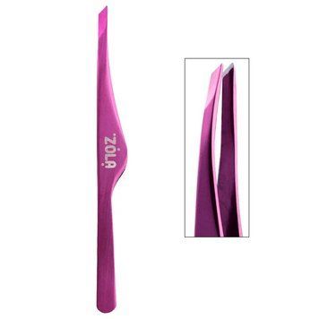 Пинцет для бровей скошенный ZOLA Pink фото