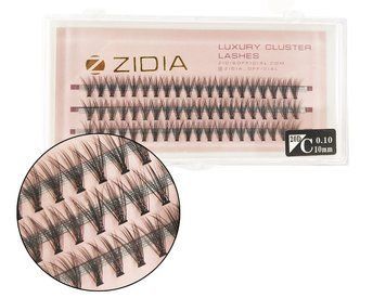 Ресницы накладные пучковые Zidia Cluster Lashes 20D C 0.10 (3 ленты, размер 10 мм) фото