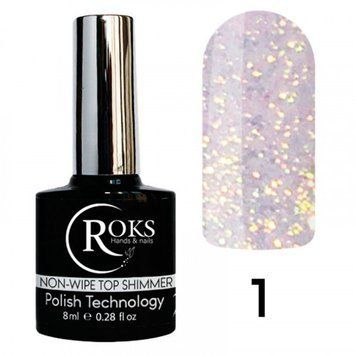 Топ без липкого шару Top Non Wipe Shimmer Roks №1 ROKS 8 мл фото