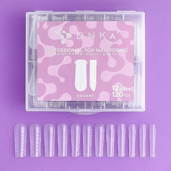 Верхние формы для наращивания Квадрат DNKa Top Nail Forms Square 120 шт фото