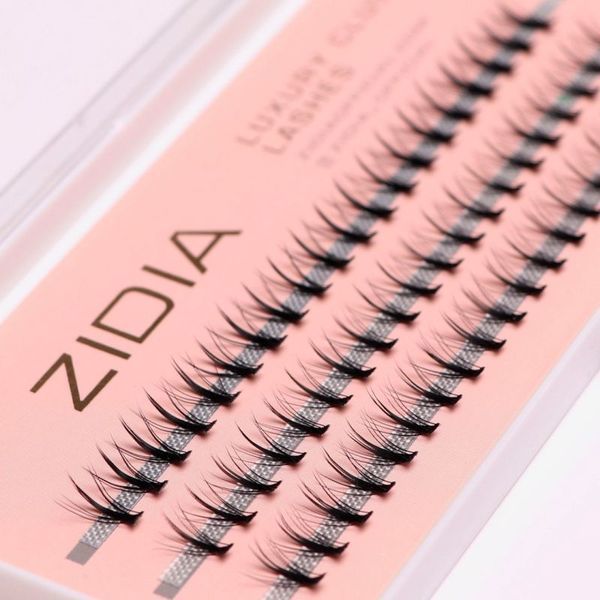 Ресницы накладные пучковые Zidia Cluster Lashes 16D KIM C 0.10 (3 ленты, размер 8 мм) фото