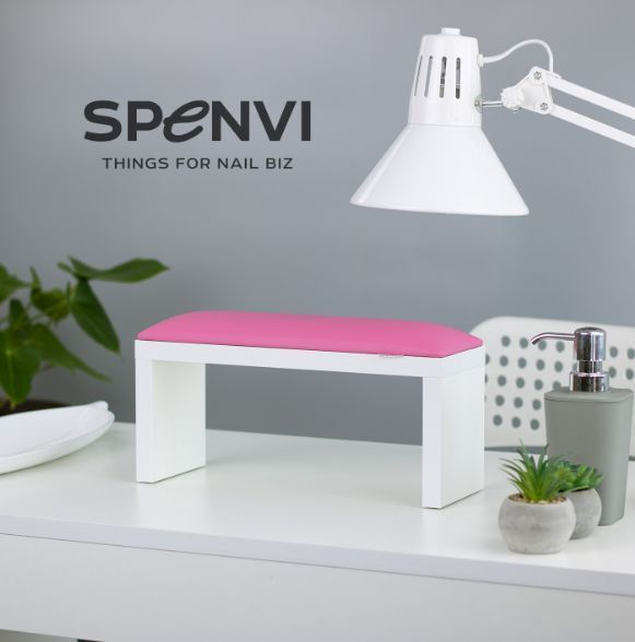 Подставка для маникюра на белых ножках Spenvi Pink фото