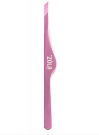 Пинцет для бровей скошенный ZOLA Light Pink фото