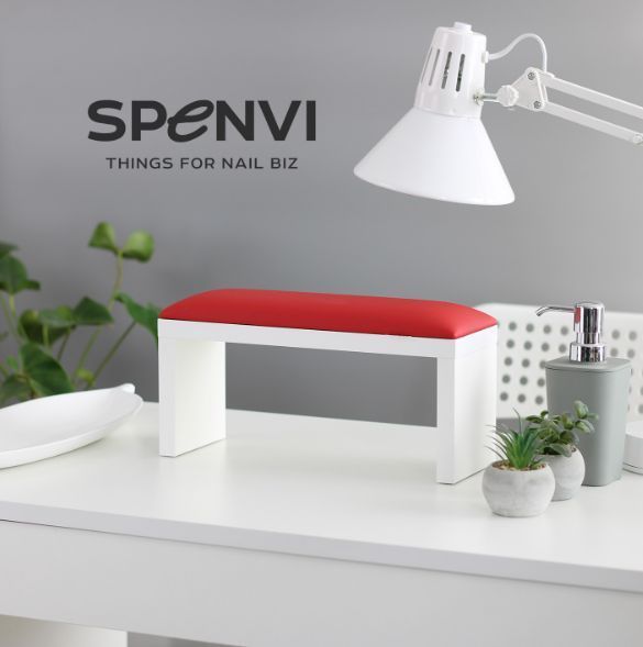 Підставка для манікюру на білих ніжках Spenvi Red фото