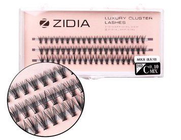 Вії накладні пучкові Zidia Cluster Lashes 20D C 0.10 Mix S (3 лєнти, розмір 8/9/10 мм) фото