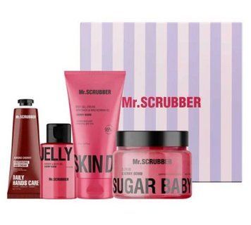 Подарунковий набір Mr.Scrubber Cherry Care (крем для тіла 150 г, гель для душу 100 мл, крем для рук 30 мл, скраб для тіла 450 г) фото