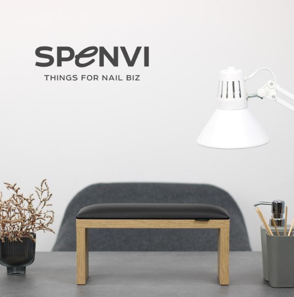 Підставка для манікюру на коричневих ніжках Spenvi Black фото