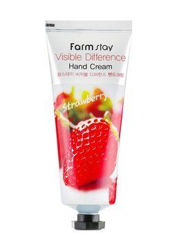 Крем для рук з екстрактом полуниці FarmStay Visible Difference Hand Cream Strawberry 100 мл фото