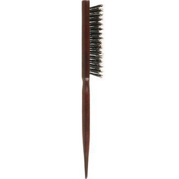 Щетка для начеса 3-рядная темное дерево натуральная щетина дикобраз Hairway фото