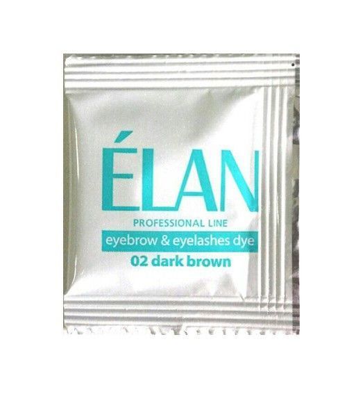 Мини набор для покраски бровей краска + окислитель Elan 02 Dark Brown темно-коричневый фото