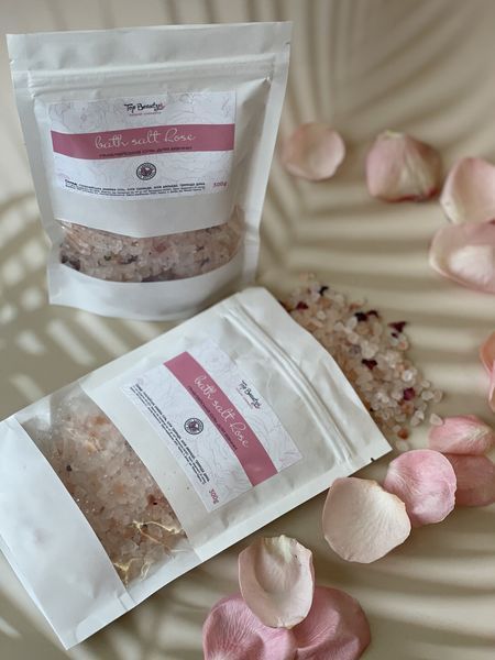 Сіль Гімалайська з пелюстками троянди для ванни Top Beauty Bath Salt Rose 300 г фото