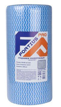 Полотенца 30х50 см в рулоне Fortius Pro текстура сетка голубая волна 100 шт фото