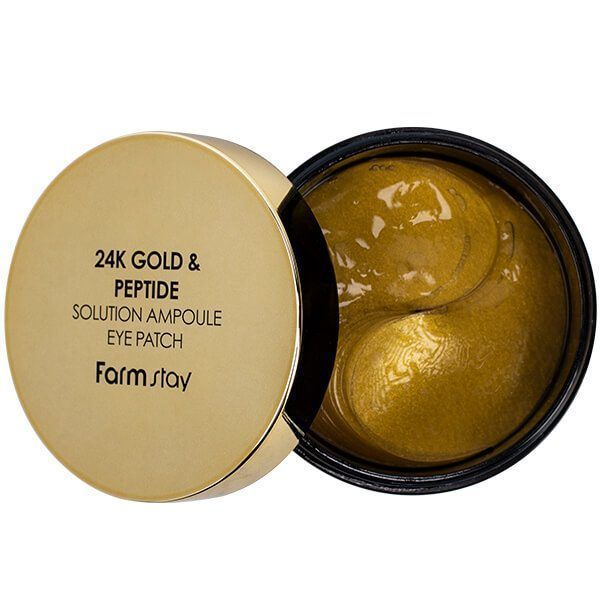 Патчи гидрогелевые с золотом и пептидами FarmStay 24K Gold And Peptide Solution Eye Patch 90 мл фото