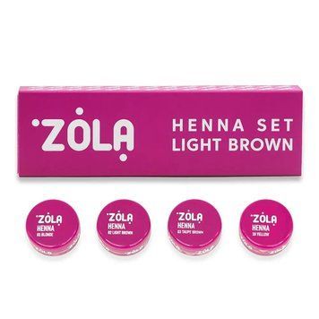 Набор хны для бровей Henna Light Brown ZOLA 4 шт по 2,5 г фото
