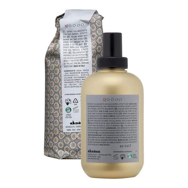 Солевой спрей для создания объемных укладок Davines More Inside Sea Salt Spray 200 мл фото