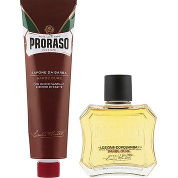 Набір для гоління Proraso Duo Pack Tube + Lotion Coarse Beards фото