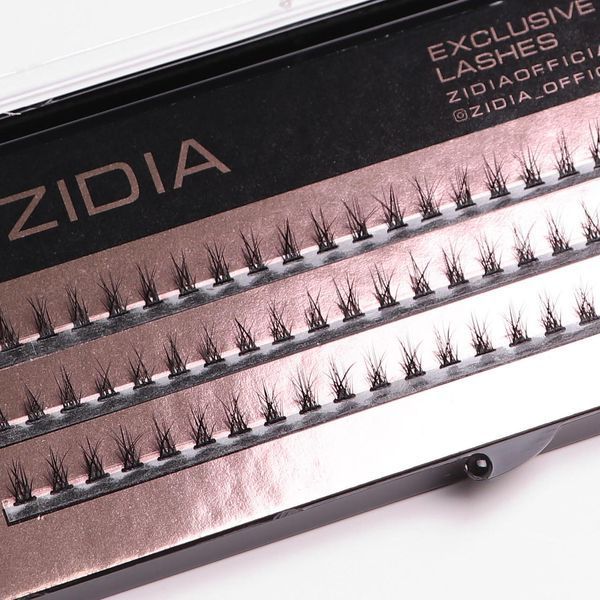 Ресницы накладные пучковые Пламя Zidia Cluster Lashes Flame Series C 0.10 (3 ленты, размер 6 мм) фото
