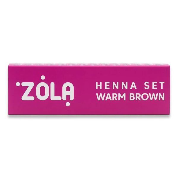 Набір хни для брів Henna Warm Brown ZOLA 4 шт. по 2,5 г фото