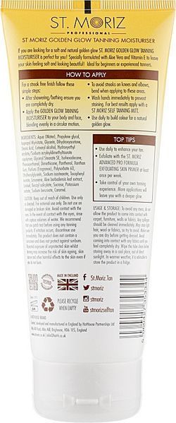 Лосьон увлажняющий для постепенного загара St Moriz Professional Golden Glow Tanning Moisturiser 200 фото