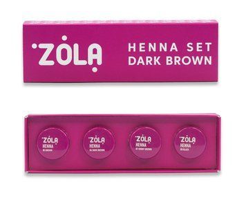 Набор хны для бровей Henna Dark Brown ZOLA 4 шт по 2,5 г фото