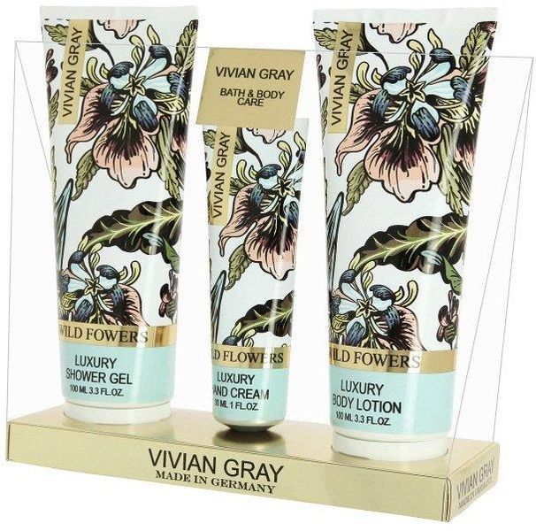 Подарунковий набір для тіла та рук Vivian Gray Wild Flowers гель для душу + крем для рук + лосьйон фото