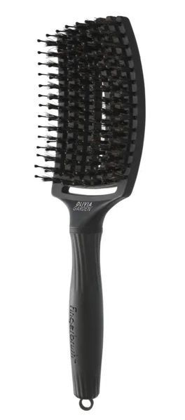 Щітка Finger Brush Care Iconic Boar & Nylon Full Black L OLIVIA GARDEN фото