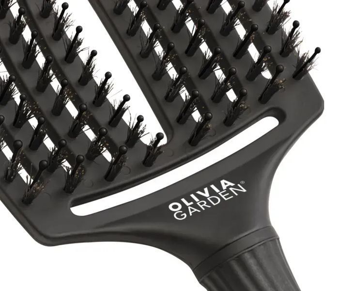 Щітка Finger Brush Care Iconic Boar & Nylon Full Black L OLIVIA GARDEN фото