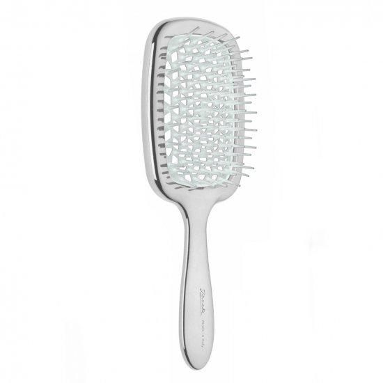 Щітка для волосся Superbrush Janeke срібло біла серединка фото