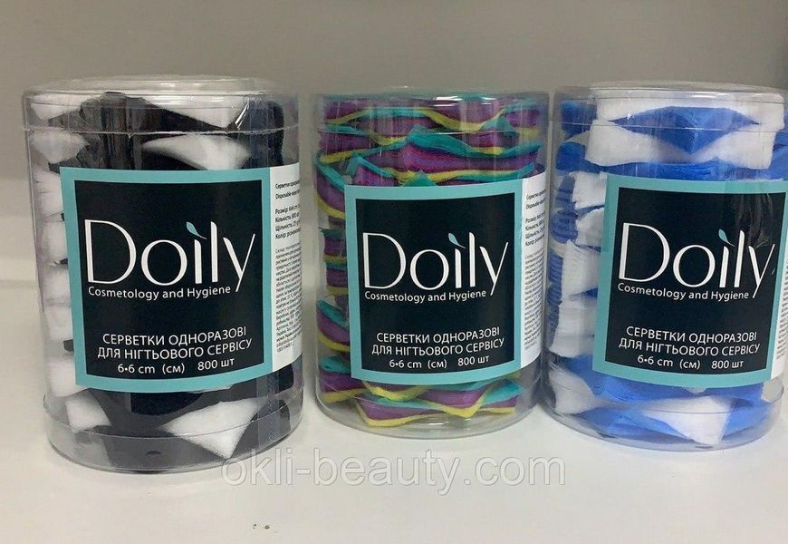 Серветки для манікюра в тубусі 6 х 6 см Doily зі спанлейсу 400 шт фото