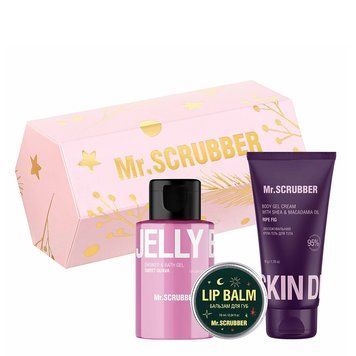Подарунковий набір Mr.Scrubber Secret Santa Pink (Зволожувальний крем-гель для тіла Ripe fig 50 г, Гель для душу Sweet Guava 100 фото