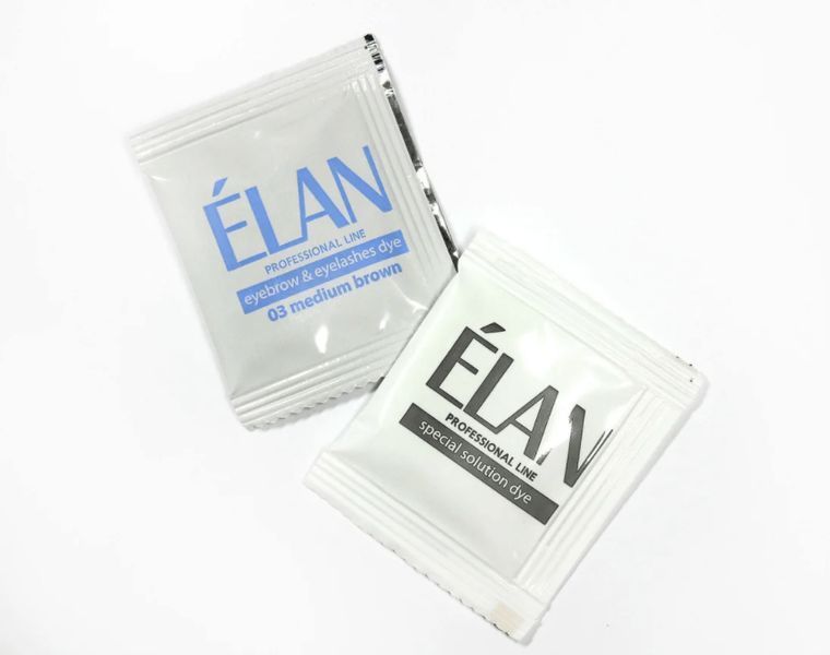 Мини набор для окраски бровей краска + окислитель Elan 03 Medium brown средне-коричневый фото