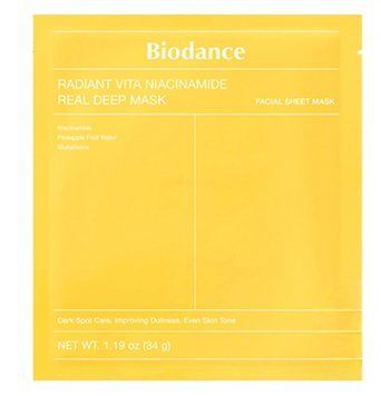 Маска гідрогелева для сяйва шкіри обличчя з ніацинамідами Biodance Radiant Vita Niacinamide Real Deep Mask 34 г фото