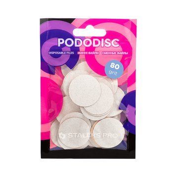 Змінні файли для педикюрного диску Pododisc Staleks Pro L 80 гріт 50 шт білі фото