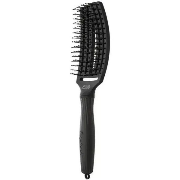 Щітка Finger Brush Care Iconic Boar & Nylon Black Onyx M OLIVIA GARDEN фото