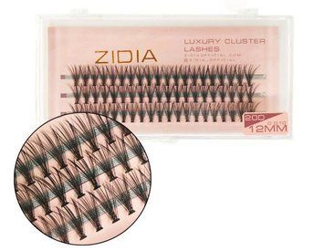 Ресницы накладные пучковые Zidia Cluster Lashes 20D C 0.10 (3 ленты, размер 12 мм) фото