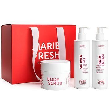 Набір подарунковий Marie Fresh Body Holiday Beauty Set ( Гель для душу + Скраб + Крем для тіла ) фото
