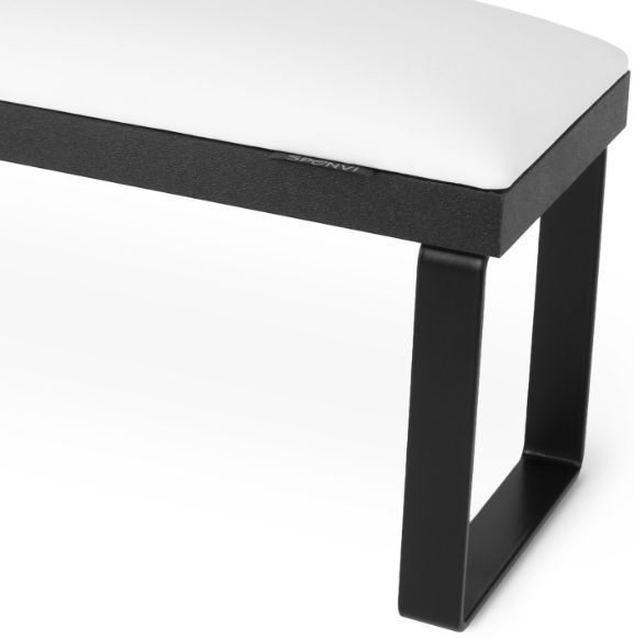 Подставка для маникюра на съемных черных металлических ножках Spenvi Loft White на черной основе фото