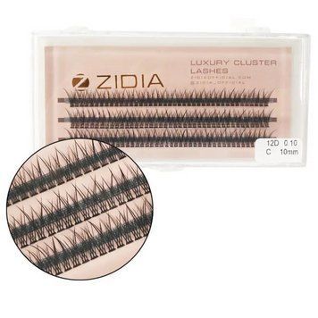Ресницы накладные пучковые рыбий хвост Zidia Cluster Lashes Fish Tail 12D C 0.10 (3 ленты, размер 10 мм) фото