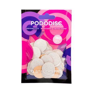 Змінні файли для педикюрного диску Pododisc Staleks Pro M 180 гріт 50 шт білі фото