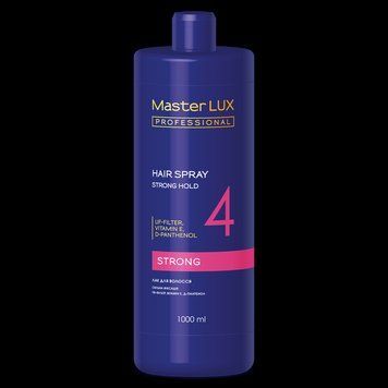 Лак для волос сильная фиксация Master LUX professional 1000 мл фото