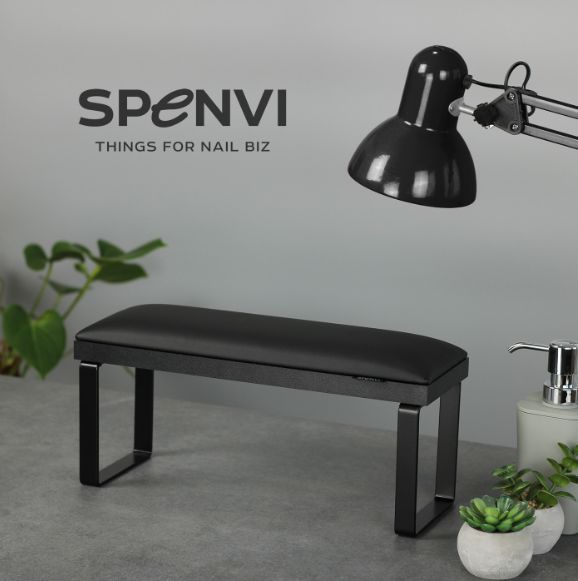 Подставка для маникюра на на сменных металлических ножках Spenvi Loft Total Black фото