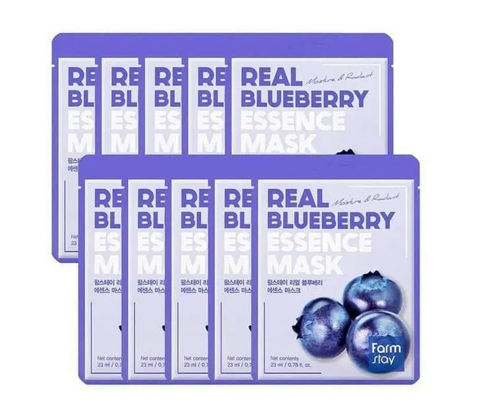 Маскаувлажняющая для лица с экстрактом черники FarmStay Real Blueberry Essence Mask 23 мл фото