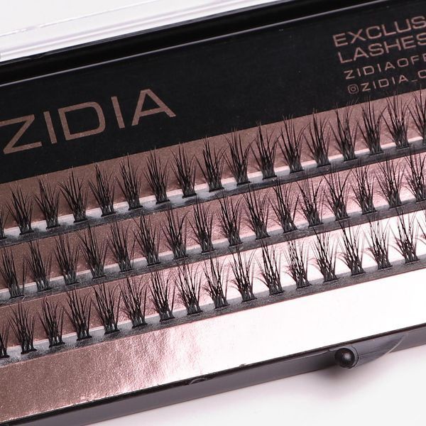 Ресницы накладные пучковые Пламя Zidia Cluster Lashes Flame Series C 0.10 (3 ленты, размер 10 мм) фото