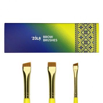 Набір пензликів для фарбування брів ZOLA Brow Brushes Ukrainian Edition фото