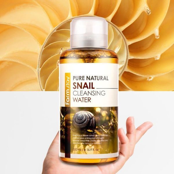 Вода очищающая с муцином улитка FarmStay Pure Natural Cleansing Water Snail 500 мл фото