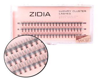 Вії накладні пучкові Zidia Cluster Lashes 10D C 0.10 Mix M (3 лєнти, розмір 9/10/11 мм) фото
