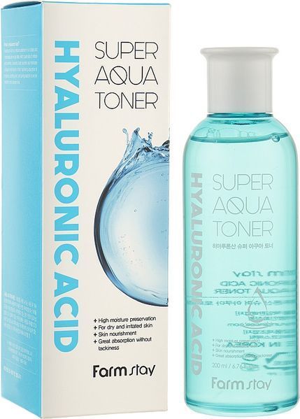 Тонер увлажняющий с гиалуроновой кислотой FarmStay Hyaluronic Acid Super Aqua Toner 200 мл фото